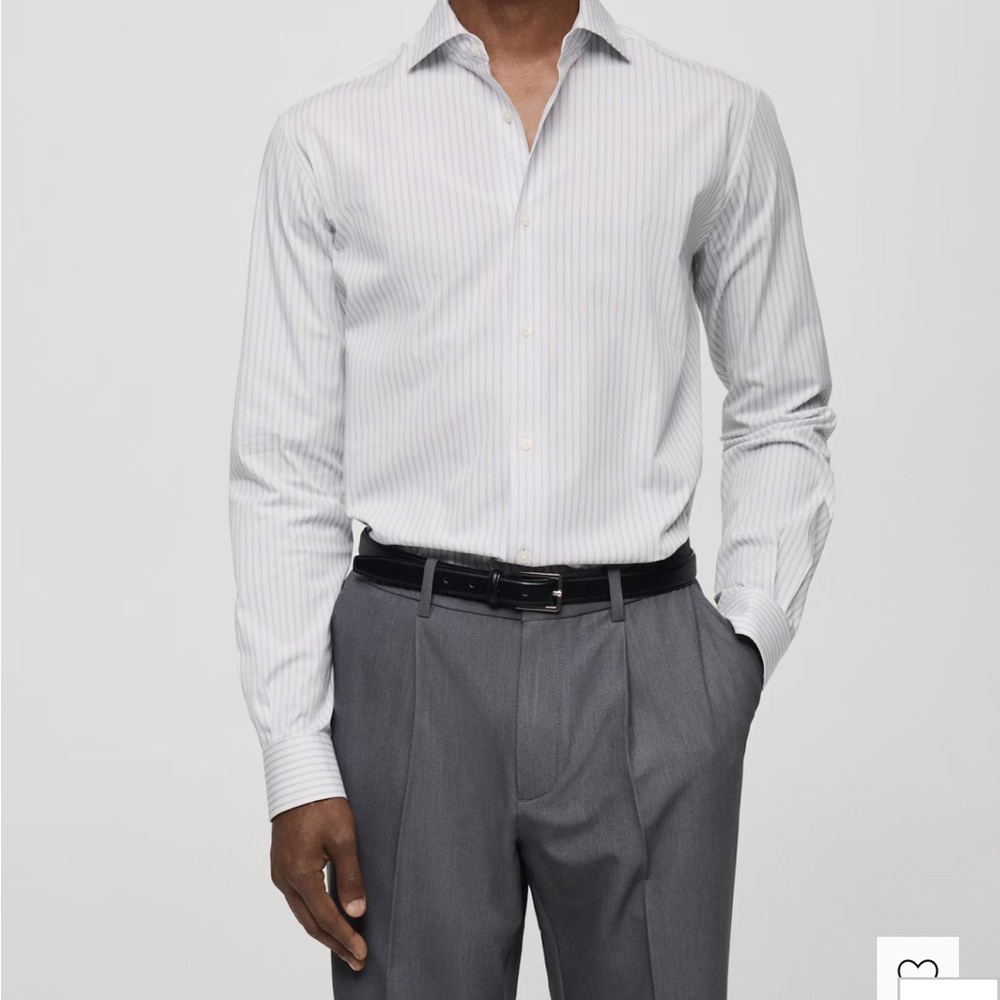 Mango Gray Striped Shirt